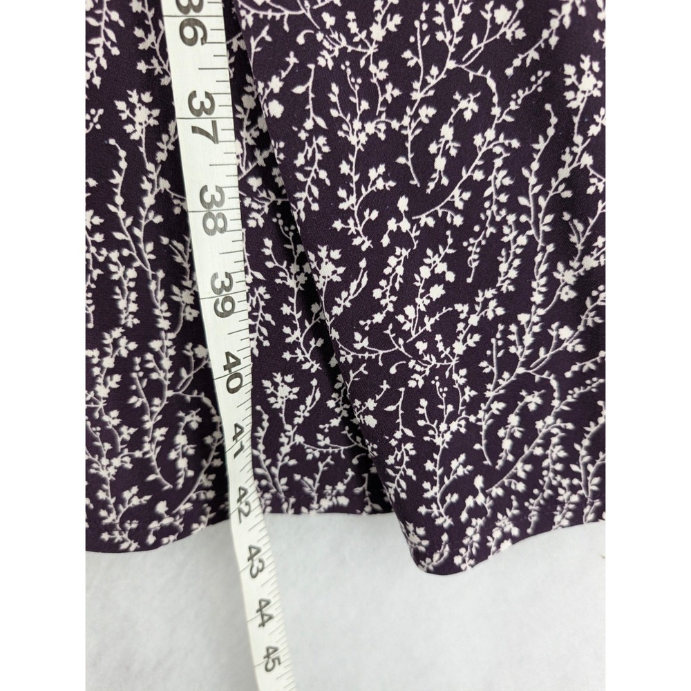 Jessica Howard Womens 10 Purple Floral Vine Cowl Neck Ruched‎ Waist Flare Dress - Picture 8 of 8